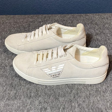 Emporio Armani Women's Black Suede Embroidered Floral Lace-Up Sneakers — listing 5