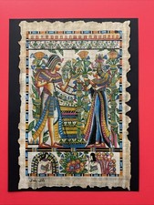 Framed Egyptian Papyrus Painting King Tutankhamun Wedding Scene — listing 3