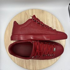 Balenciaga Arena Low-Top Sneakers Black Creased Leather UK 12 — listing 3