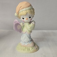 Precious Moments Clown Angel Figurine with Flowers and Wings