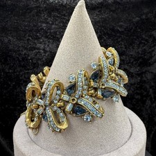 Rhinestone Marquise Blue Crystal Tennis Bracelet with Halo Setting — listing 6