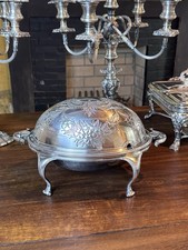 Vintage Silverplate Roll-Top Domed Butter Dish on Ball-and-Claw Feet — listing 4