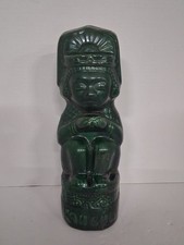 Vintage Kahlua K&B Green Glazed Ceramic Mayan/Aztec Figural Decanter Bottle — listing 2