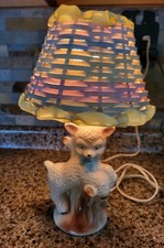 Vintage Ceramic Baby Lamb Rocking Nursery Planter