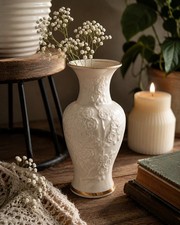 Lenox Ivory Bud Vase with Swirl Ribbed Base and Gold Trim — listing 2