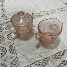 Jeannette Cherry Blossom Pink Depression Glass Cup and Saucer — listing 4