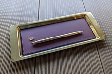 Antique Solid Brass Pen Tray / Desk Tray with Monogram "TBW" — listing 3