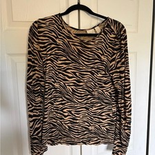 Chico's Zebra Tropical Leaf Print Cotton Blend Pants, Size 3 (US 16/XL) — listing 2