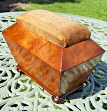 Victorian Mahogany Sewing / Work Table with Fold-Over Top, Fitted Drawers and Sliding Basket on Turned Pedestal Base — listing 4