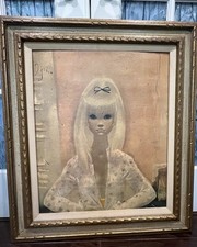 Framed Print of Woman in Blue Dress with Bare Back — listing 3