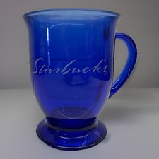 Starbucks Cobalt Blue Glass Pedestal Coffee Mug — listing 2