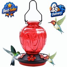 MCHBF Decorative Diamond-Cut Glass Hummingbird Feeder, Gradient Green — listing 2