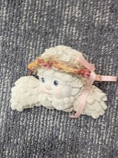 Cherub Angel Resin Wall Plaque "Watching Over You" with Rainbow and Rose Motif