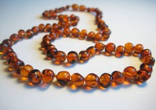 Vintage Genuine Baltic Amber Beaded Choker Necklace 16in — listing 2