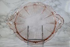 Pink Depression Glass 8.5 inch Dinner Plate with Etched Floral Wreath Border — listing 5