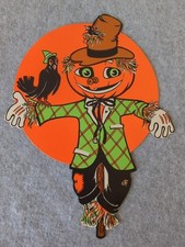Beistle Die-Cut Cardboard Halloween Scarecrow Jointed Decoration with Tissue Paper Arms and Legs, listing 6