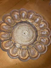 Vintage Hobnail Glass Deviled Egg Plate with Ceramic Chicken Salt & Pepper Shakers — listing 5