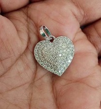 Gold-Tone Heart-Shaped Pavé Cluster Pendant with Clear Stones