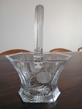 Cut Crystal Fixed-Handle Basket with Fan and Diamond Pattern — listing 3