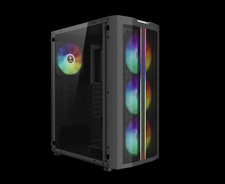 Gamdias gaming case RGB ATX Mid-Tower Gaming PC Case with Red RGB Front Fans