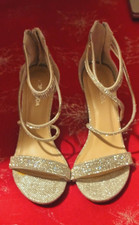 Metallic Gold Strappy High-Heel Slingback Sandals — listing 4