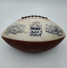 Minnesota Vikings Team-Signed White Panel Logo Football with Multiple Player Autographs — listing 2