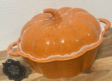 Hand-Painted Ceramic Covered Casserole Dish with Strawberry Finial — listing 2