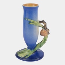 Roseville Pottery Pine Cone Blue Two-Handled Vase — listing 4