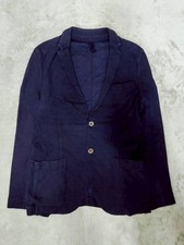 Harris Wharf London Zip-Front Bomber Jacket Blue Tick-Weave Wool — listing 4
