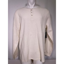 Junk Food Clothing Men's Black Henley Long Sleeve Shirt, Size L