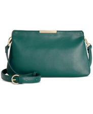 Dark Green Faux Leather Small Crossbody Bag with Magnetic Snap — listing 4