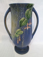 Roseville Pottery Fuchsia Pattern Two-Handled Vase in Green — listing 5
