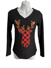 No Boundaries Red Tartan Plaid Short Sleeve Scoop Neck Tee, Size L/G (11-13) — listing 5