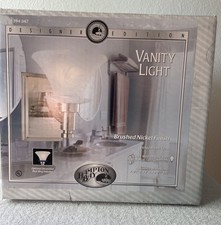 Contemporary Brushed Nickel Table Lamp with Marbled White Glass Cone Shade — listing 6
