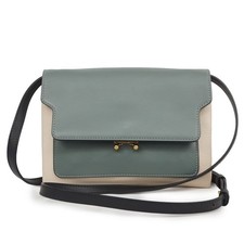 Marni Brown Leather Flap Shoulder Bag with Buckle Closure — listing 3