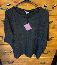 Garnet Hill 100% Cashmere Cable-Knit Mock Neck Sweater, Sage Green, Size L — listing 6