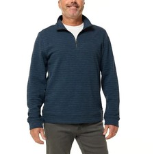 Dockers Quarter-Zip Fleece Pullover Regular Fit, Heather Blue, Men's XL — listing 5