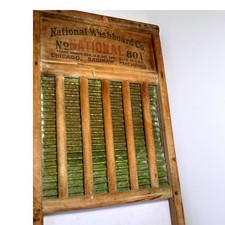 Antique National Washboard Co. No. 801 Brass Ribbed Washboard — listing 4