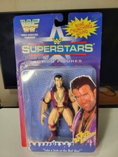 Vintage WWF/WWE Wrestling Action Figure - Muscular Wrestler in Black & Green Tights