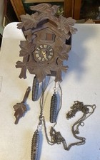 Vintage German Black Forest Style Cuckoo Clock with Painted Birds and Leaves — listing 5