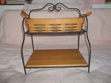 Longaberger Wrought Iron Corner Shelf Stand with Woodcrafts Corner Basket — listing 6