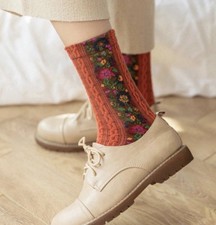 Black Stretch Satin Pointed-Toe Ankle Booties with Red Floral Embroidery — listing 4