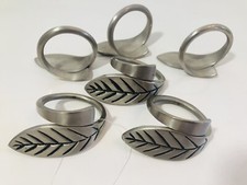 Vintage Ornate Silver-Tone Metal Napkin Rings Set of 12 — listing 4