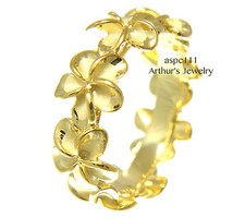 Silver-Tone Plumeria Flower Ring with Central Rhinestone — listing 3