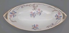 Czechoslovakian Porcelain Oval Handled Relish Dish with Floral Garland Border — listing 3