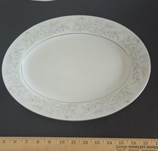 Antique Crescent China Oval Serving Platter with Floral Border