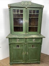Antique Primitive Pine Two-Door Kitchen Cupboard / Jelly Cabinet with Center Drawer — listing 5