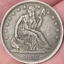 1839 Seated Liberty Dime, No Drapery Variety, Circulated — listing 3