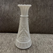 Vintage Milk Glass Bud Vase with Ribbed Fluted Design — listing 6