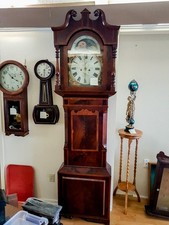 Antique Federal Tall-Case Grandfather Clock with Painted Moon-Phase Dial and Broken-Arch Bonnet — listing 2